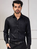 "Eternal Elegance: Men's Full Sleeves Plain Black Shirt Giza Cotton Perfection"