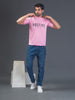 Men Soft Polyester Pink  Printed Tshirt Premium Soft Fabric- "Positive"