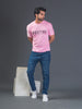 Men Soft Polyester Pink  Printed Tshirt Premium Soft Fabric- "Positive"