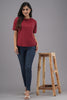 Lykcon Women's Premium Rapid Dry High Low T-shirt-Maroon