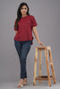 Lykcon Women's Premium Rapid Dry High Low T-shirt-Maroon