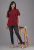 Lykcon Women's Round Neck Premium Cotton T-Shirt- Maroon