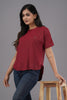 Lykcon Women's Premium Rapid Dry High Low T-shirt-Maroon