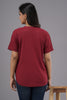 Lykcon Women's Premium Rapid Dry High Low T-shirt-Maroon