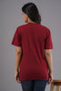 Lykcon Women's Round Neck Premium Cotton T-Shirt- Maroon