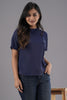Lykcon Women's Premium Rapid Dry High Low T-shirt-Navy Blue