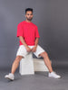 LYKCON Men's Cotton Lycra Oversized T-shirt - Fuschia Pink