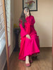Graceful Elegance: Rayon Kurta Deep Pink Pant Dupatta Set with Lace Details- Lykcon