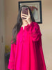 Graceful Elegance: Rayon Kurta Deep Pink Pant Dupatta Set with Lace Details- Lykcon