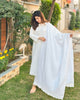 Ethereal White: Rayon Kurta Pant Dupatta Set with Lace Details – Lykcon