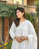 Ethereal White: Rayon Kurta Pant Dupatta Set with Lace Details – Lykcon
