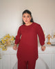 Crimson Comfort: Rayon Two-Piece Dress Set – Lykcon