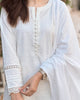 Ethereal White: Rayon Kurta Pant Dupatta Set with Lace Details – Lykcon
