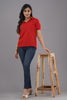 Lykcon Men's Polo Neck Premium Cotton T-Shirt-Red