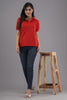 Lykcon Men's Polo Neck Premium Cotton T-Shirt-Red