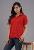 Lykcon Men's Polo Neck Premium Cotton T-Shirt-Red