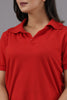 Lykcon Men's Polo Neck Premium Cotton T-Shirt-Red