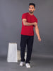 Lykcon Men's Round Neck Premium Cotton T-Shirt- Maroon