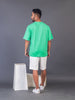 LYKCON Men's Cotton Lycra Oversized T-shirt -Sea Green