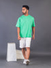 LYKCON Men's Cotton Lycra Oversized T-shirt -Sea Green