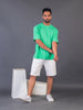 LYKCON Men's Cotton Lycra Oversized T-shirt -Sea Green