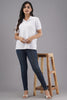Lykcon Women's Polo Neck Premium Cotton T-Shirt- Solid White