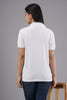 Lykcon Women's Polo Neck Premium Cotton T-Shirt- Solid White