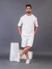 LYKCON Men's Cotton Lycra Oversized T-shirt - White