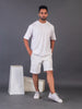 LYKCON Men's Cotton Lycra Oversized T-shirt - White