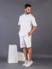 LYKCON Men's Cotton Lycra Oversized T-shirt - White