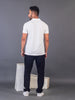 Lykcon Men's Polo Neck Premium Cotton T-Shirt- Solid White