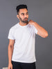 Lykcon Men's Round Neck Premium Cotton T-Shirt- White