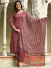 Rustic Red Beauty: Printed Kurta & Pant Set with Matching Dupatta