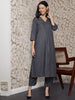 Basic V-Neck Kurta Set with Pants