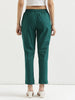 Women's Bottle Green Cotton Pants with Half Elasticated Waistband