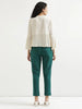 Women's Bottle Green Cotton Pants with Half Elasticated Waistband