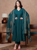 Regal Solid Anarkali Ensemble with Detailed Dupatta