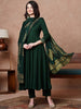 Regal Solid Anarkali Ensemble with Detailed Dupatta