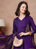 Regal Solid Anarkali Ensemble with Detailed Dupatta