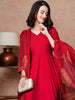 Regal Solid Anarkali Ensemble with Detailed Dupatta