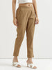 Women's Cotton Pants with Half Elasticated Waistband