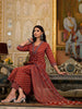 Majestic Maroon: Block Printed Aline Kurta Pant Dupatta Set