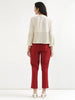 Women's Maroon Cotton Pants with Half Elasticated Waistband
