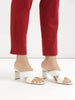 Women's Maroon Cotton Pants with Half Elasticated Waistband