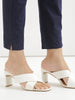 Women's Navy Blue Cotton Pants with Half Elasticated Waistband