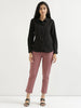 Women's Rose Taupe Cotton Pants with Half Elasticated Waistband