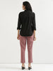 Women's Rose Taupe Cotton Pants with Half Elasticated Waistband