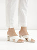 Women's White Cotton Pants with Half Elasticated Waistband
