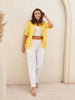 Women's White Cotton Pants with Half Elasticated Waistband