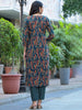 Graceful Teal Bliss: Embroidered Rayon Kurta,Pant & Dupatta Set